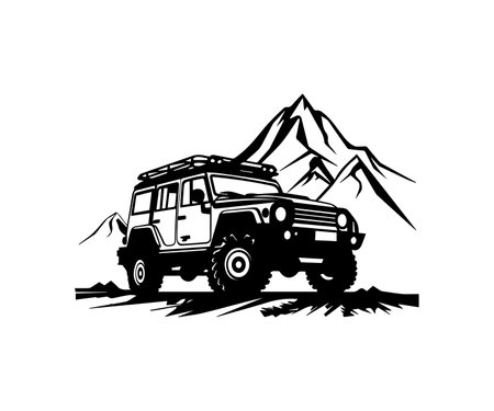 mountain extreme vehicle logo silhouetteのイラスト素材