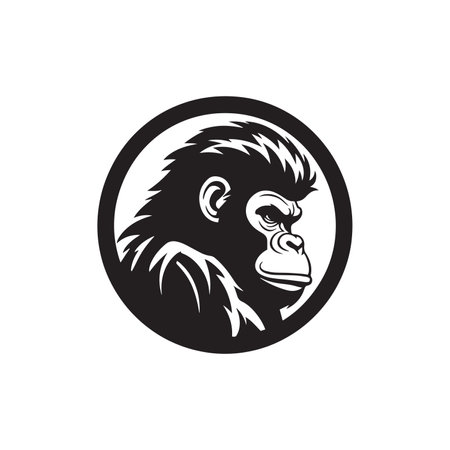 Vector illustration head evil ferocious gorilla mascot logoのイラスト素材