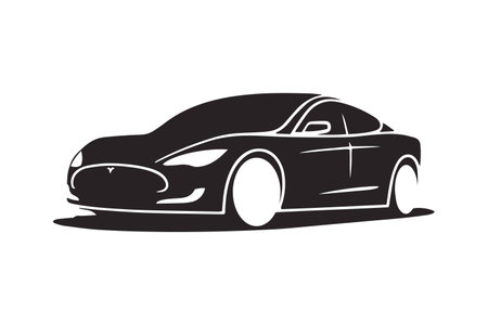 Sports car logo icon Motor vehicle dealership emblem Auto silhouette garage symbol Vector illustrationのイラスト素材