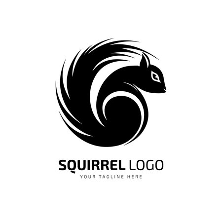 squirrel logo silhouette vector templateのイラスト素材