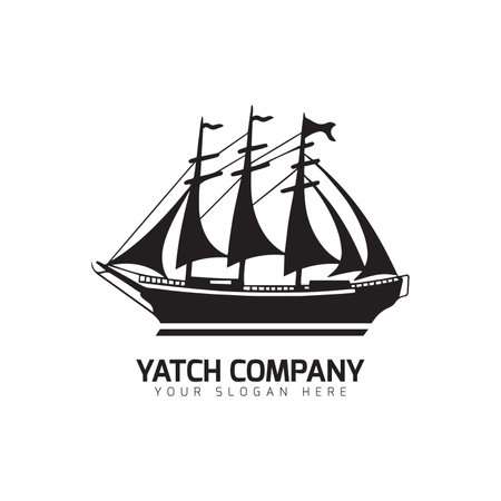 yatch or ship logo icon vector templateのイラスト素材