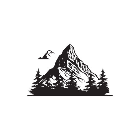 Mountain vector silhouette isolated vector illustrationのイラスト素材