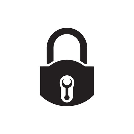 lock minimal icon vector silhouetteのイラスト素材