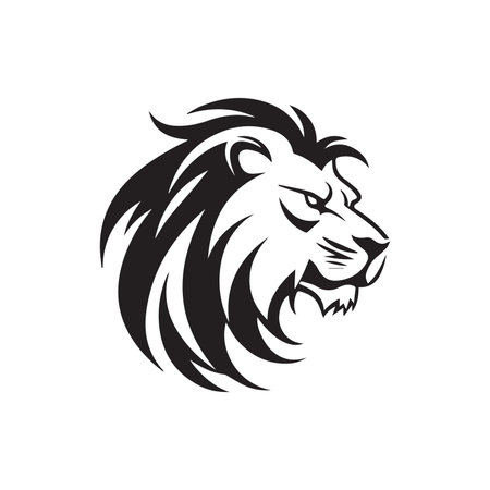 lion king aggressive logo silhouette icon vector templateのイラスト素材