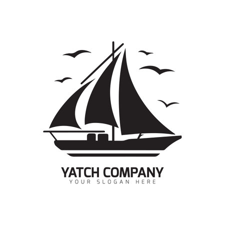 yatch or ship minimal logo icon vector templateのイラスト素材