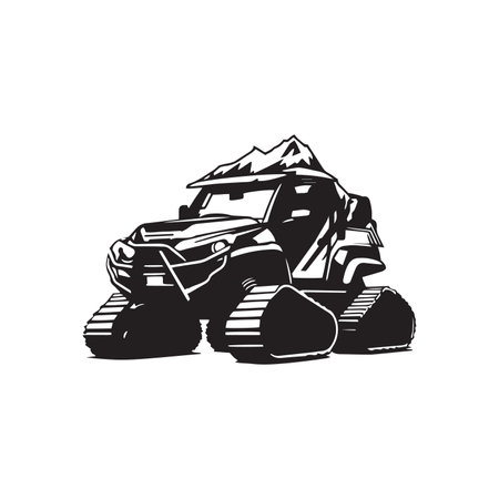 Snowmobile vector silhouette logo templateのイラスト素材
