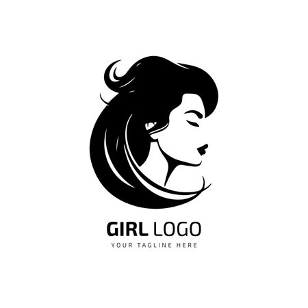 Beautiful girl portrait layout for beauty and fashion business Vector illustrationのイラスト素材