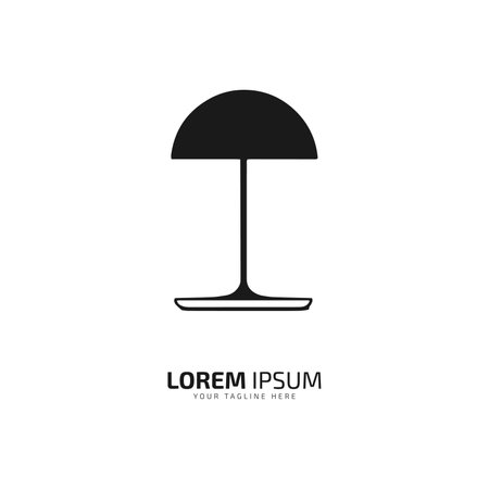 A logo of umbrella silhouette lamp shape vector iconのイラスト素材