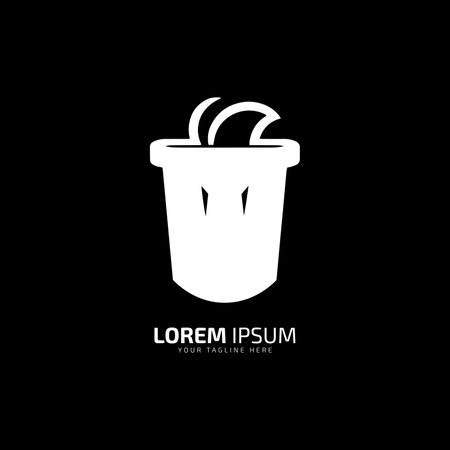 a logo of dustbin vector silhouette and trash bin iconのイラスト素材