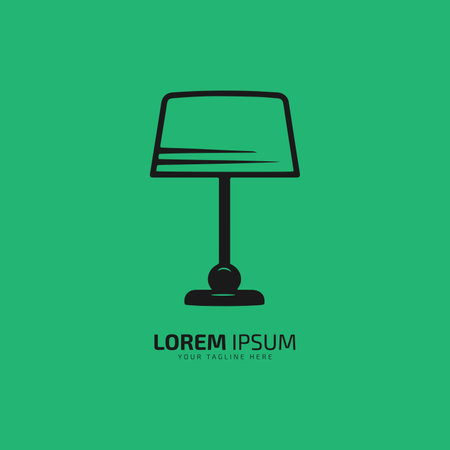 lamp logo, lamp icon silhouette vector, lamp symbol and light lamp isolatedのイラスト素材