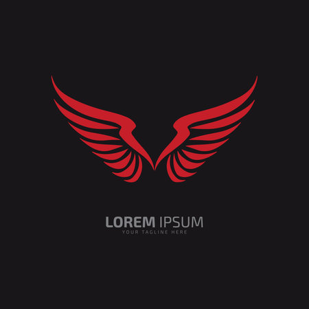 wings logo, wings icon, wings vector, wings silhouette on black groundのイラスト素材