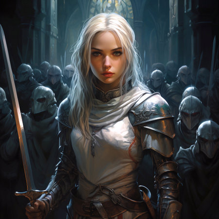 Silver Blonde Elegance Captivating Beauty of a Young Woman generative aiの素材
