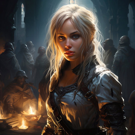 Graceful Beauty Young Woman with Silver Blonde Shoulder Length Hair generative aiの素材