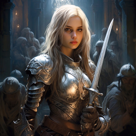 Elegant Silver Blonde Hair Beauty Youthful Woman Charm generative aiの素材