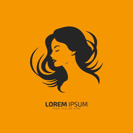 woman face logo icon lady style vector illustration young girl logo design template feminine symbol.のイラスト素材