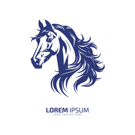 horse head logo icon vector illustration design template silhouette isolated symbolのイラスト素材