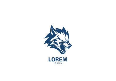 elegant head wolf side view drawing logo design illustration inspirationのイラスト素材