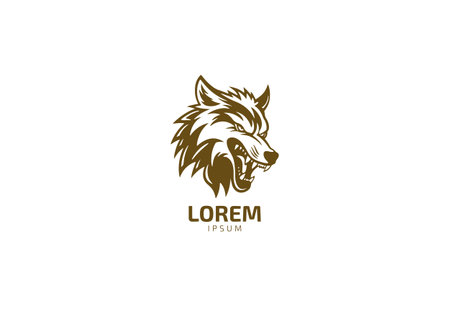 Aggressive wolf logo icon vector silhouetteのイラスト素材