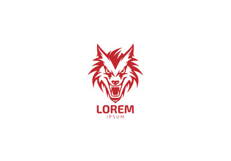 Wolf Attack minimal logo in Aggressive and Danger style, wild Wolf logo iconのイラスト素材