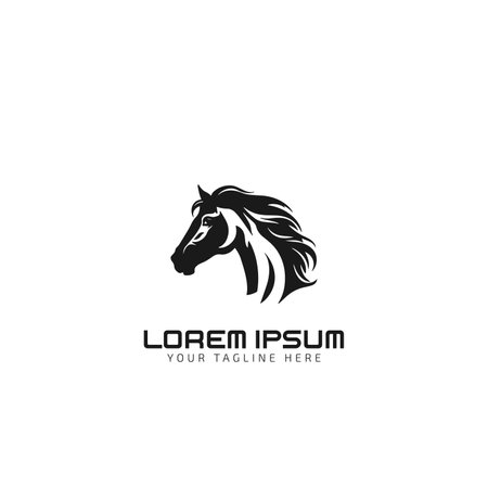 Beauty Horse Ranch Stable Stallion Logo design vector icon templateのイラスト素材