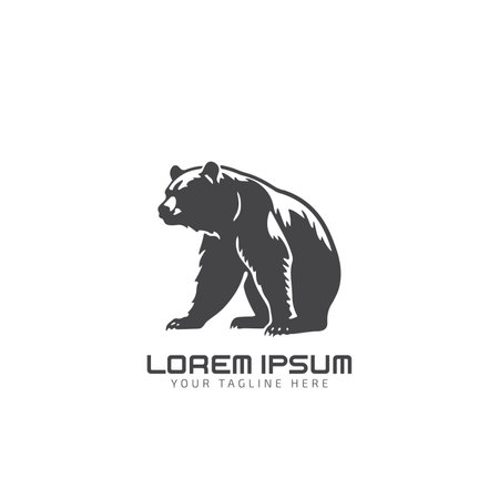 Graphic illustration of bear logo icon vector silhouetteのイラスト素材