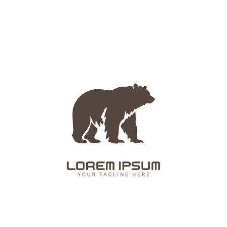 Bear logo vector illustration, emblem icon designのイラスト素材