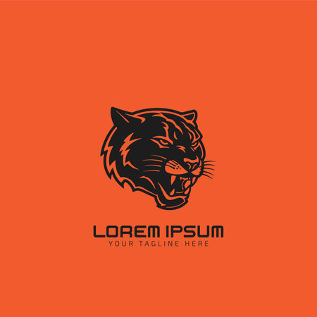 Aggressive Panther Head logo icon vectorのイラスト素材