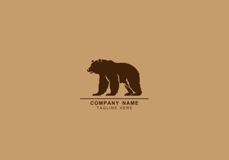 Bear logo vector. Vector concept illustration for design. Bear icon silhouette. Illustration of bear, standing in profileのイラスト素材