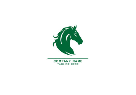 monochrome emblem of horse head logo icon vector design on white backgroundのイラスト素材