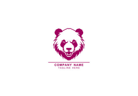 panda logo vector icon template pink pandaのイラスト素材