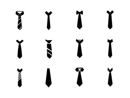 Tie minimal logo set Formal office ties icon vector illustration collectionのイラスト素材