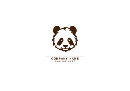 Bear or panda logo vector. Vector concept illustration for design. Bear or panda icon silhouette. Illustration of bearのイラスト素材