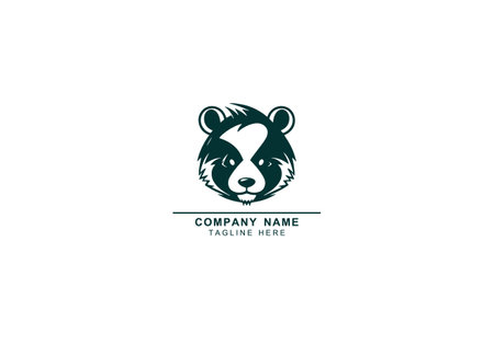 Modern professional grizzly bear or panda logo vector iconのイラスト素材