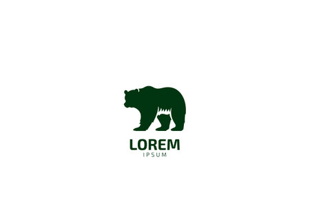 Modern professional grizzly bear or panda logo vector illustration iconのイラスト素材