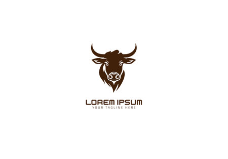 Bull Cattle Cow Head Logo Design icon template designのイラスト素材
