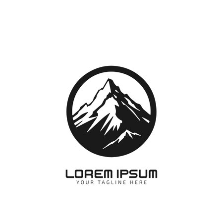 Mountain silhouette logo, vector, iconのイラスト素材