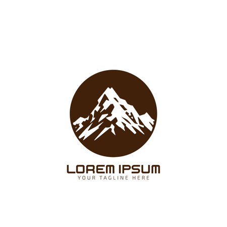 Mountain minimal logo vector icon design templateのイラスト素材
