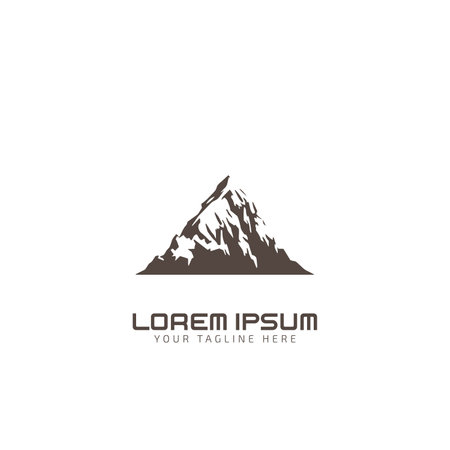 Mountain minimal logo vector icon designのイラスト素材