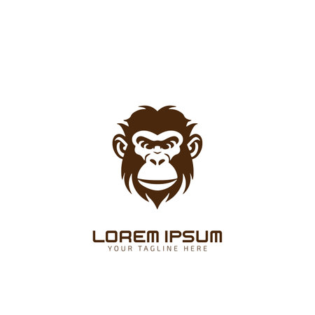 Gorilla or monkey head vector illustration for logo, symbol, and iconのイラスト素材