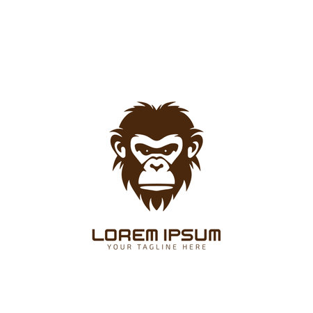 gorilla or chimpanzee or monkey icon. Collection of high quality logo for mobile concepts and web apps. gorilla or chimpanzee in trendy flat style. Vector illustration on a white backgroundのイラスト素材