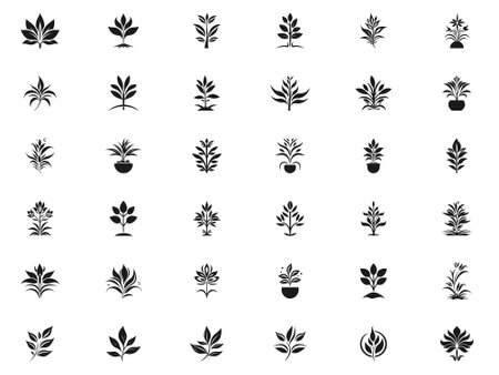 Flower line icon set. Collection of high quality black outline logo for mobile concepts and web apps design. Flower set in trendy flat style. Vector illustration on a white backgroundのイラスト素材