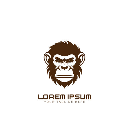 gorilla or chimpanzee or monkey icon. Collection of high quality logo for mobile concepts and web apps. gorilla or chimpanzee in trendy flat style. Vector illustration on a white backgroundのイラスト素材