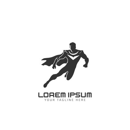 super man minimal logo vectorのイラスト素材