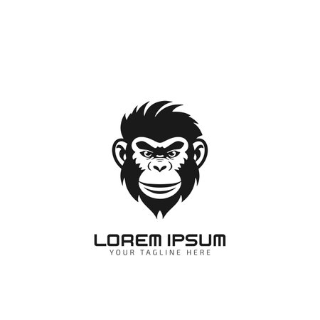 Monkey head logo vector icon design. Monkey face for your avatar and social media profile picture. Monkey head logo vector.のイラスト素材