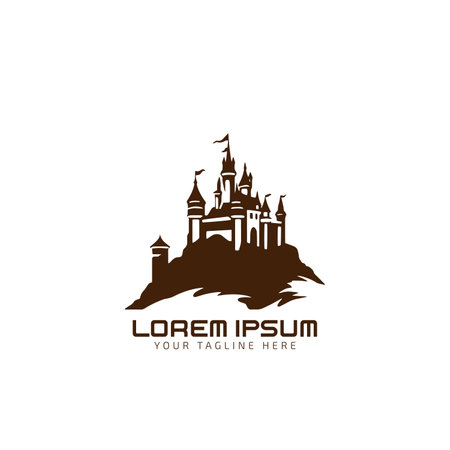 Castle vector icon,isolated.Tower in a flat style, silhouette. Medieval house. Royal,princess building.Vintage fairytale symbolのイラスト素材