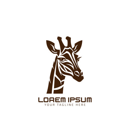 A Giraffe animal logo template icon vector illustration designのイラスト素材