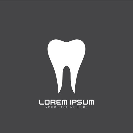 Dental Vector graphic icon template for dental clinic. dentist treatment and health and mouth. Illustration for your business.on dark background.のイラスト素材