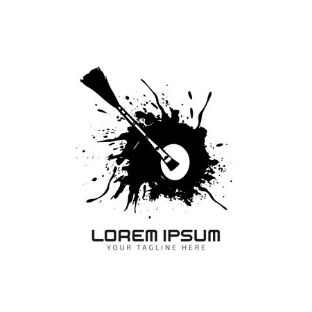 vector black line, grunge brush strokes ink paint logo isolated on white backgroundのイラスト素材