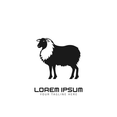 black sheep logo vector icon design template silhouette vector illustrationのイラスト素材