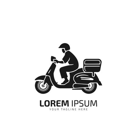 scooter or bike delivery order logo icon design vector illustrationのイラスト素材